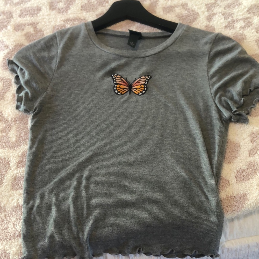 Gray Butterfly shirt